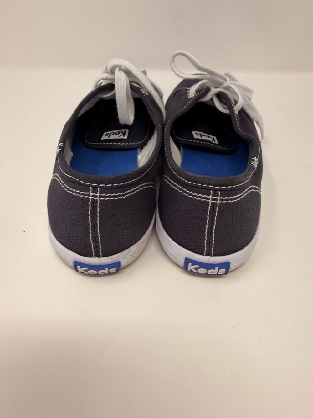 Keds Champion Navy Canvas Sneakers with White Laces - Picture 4 of 7